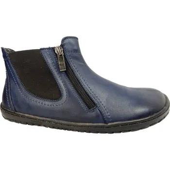 Dámská fitness obuv Dámská kotníčková barefoot obuv na zip DELOS modrá s filcovou podšívkou 39