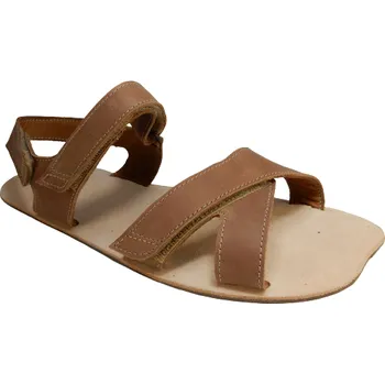 Dámské sandále Barefoot dámské kožené sandály KORFU/X - navrhněte si hnědá - 65, podešev B, KS2, stélka S1