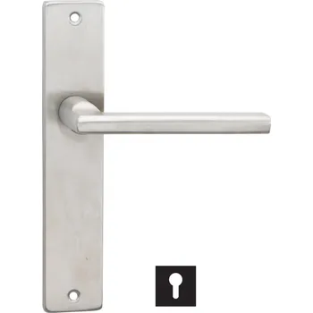 Dveřní kování COBRA PLAZA HRANATÁ NEREZ Provedení: PZ (vložkový zámek), Povrch: IN - nerez, Rozteč: 72 mm