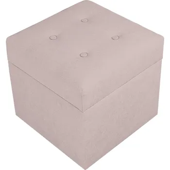 Taburet Valletta – taburet s úložným prostorem, 37 × 37 cm, čalouněný, růžový Soro 61