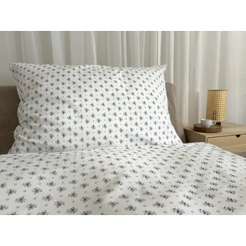 Povlečení Bavlněné povlečení modrotisk kytičky - 140x220 + 70x90 cm (prodloužené)