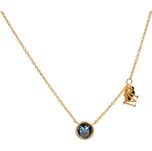 ANNA PERLY Elegantní pozlacený náhrdelník z rhodiovaného stříbra s modrým zirkonem