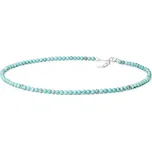 ANNA PERLY Originální dámský náhrdelník z broušených kuliček howlite s rhodiovaným stříbrem