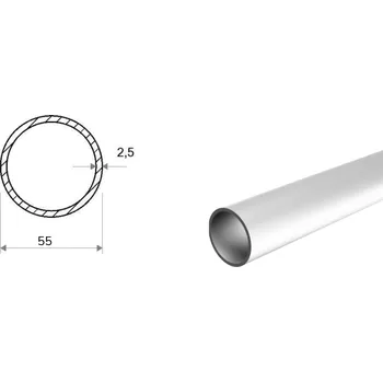 Stavební profil Hliníková trubka 55x2,5 (EN 6060)