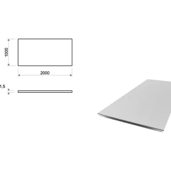 Plech Hliníkový plech 1x2 m, tloušťka 1,5 mm (EN 1050)