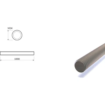 Závitová tyč Pevnostní závitová tyč pozinkovaná M24 - 8.8