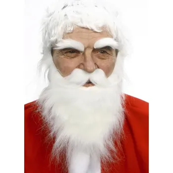 Karnevalový kostým Dlouhý plnovous, knír a obočí bílé VI02912x