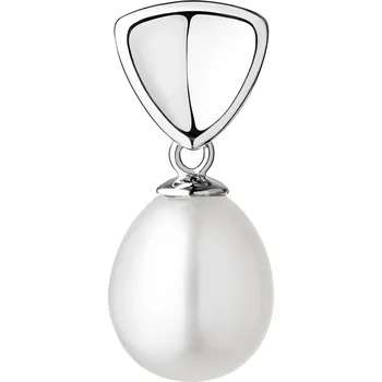 Přívěsek ANNA PERLY Přívěsek z rhodiovaného stříbra s pravou bílou perlou