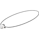 ANNA PERLY Moderní náhrdelník z černého spinelu s luxusní bílou perlou Kasumi