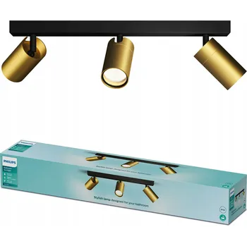 Stropní Svítidlo Reflektor 3x GU10 IP44 Měděno-černé Kosipo Philips