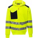 Payperwear Leader mikina s kapucí a reflexními pruhy Barva: žlutá fluo - modrá námořní, Velikost: S
