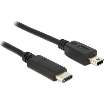 Mobilní telefon Delock USB kabel USB 2.0 USB Mini-B zástrčka, USB-C ® zástrčka 0.50 m černá 83335