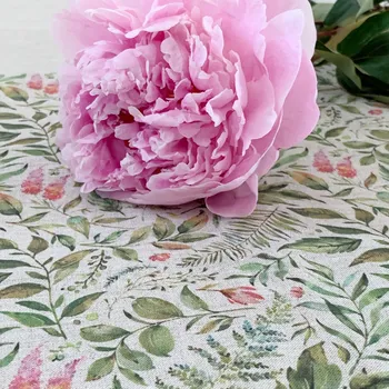 prostírání LNĚNÉ. Tkané a šité v Jeseníkách. lněné prostírání Rozkvetlé do růžova