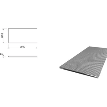 Plech Nerezový plech dekor KARO - 1,25x2,5 m, tloušťka 1,5 mm + fólie