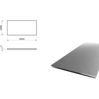 Plech Nerezový plech broušený (1.4301/7 - K240) 1x2 m, tloušťka 2 mm + fólie