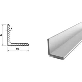 Stavební profil Hliníkový profil L 80x80x3 (EN 6060)