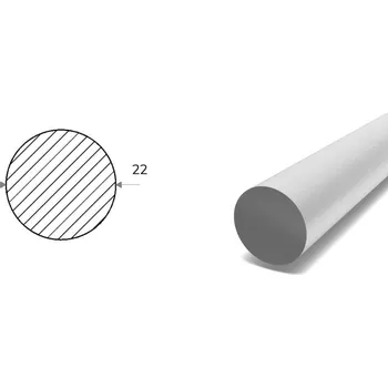 Stavební profil Hliníková kulatina 22 mm (EN 6060)