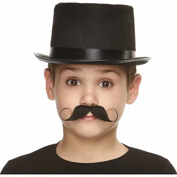 Karnevalový kostým Dětský knír černý, zakroucený VI08904x