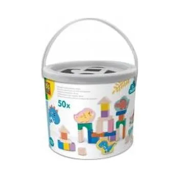 Dětské zboží Klocki drewniane Dinozaury wiaderko 50el