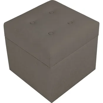 Taburet Valletta – taburet s úložným prostorem, 37 × 37 cm, čalouněný, čokoládově hnědý Soro 28