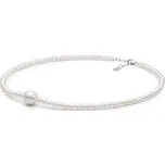 ANNA PERLY Luxusní náhrdelník z bílých Kasumi perel s dominantní pravou perlou