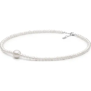 Náhrdelník ANNA PERLY Luxusní náhrdelník z bílých Kasumi perel s dominantní pravou perlou