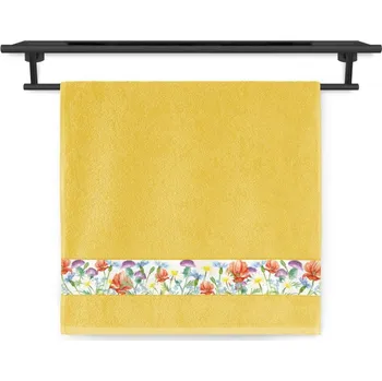 Ručník Froté ručník 50x100 NORA TISK 450g Luční kvítí sytě žlutá