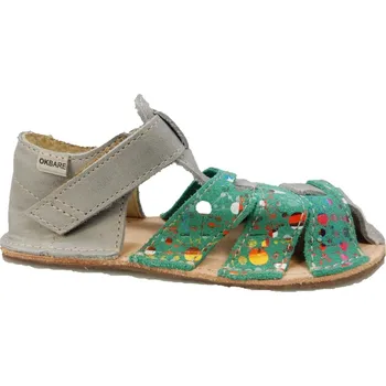 Chlapecké sandály Dětské barefoot kožené sandálky Palm šedá 24