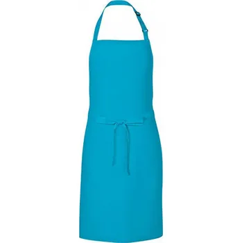 Kuchyňská zástěra Link Kitchen Wear Univerzální keprová zástěra s laclem a nastavitelným páskem u krku Barva: Tyrkysová, Velikost: 72 x 85 cm X986