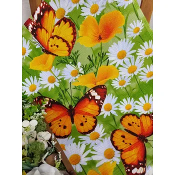 Utěrka Kuchyňská utěrka - motýlci na kopretinách