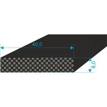 Těsnění do okna a dveří 020840 Profilové těsnění 8x40 plné, délka: 1500mm