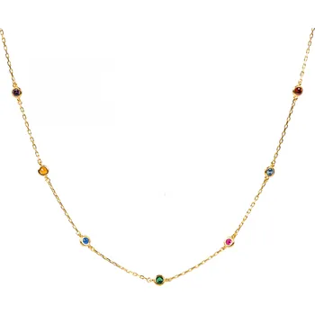 Náhrdelník ANNA PERLY Pozlacený trendy náhrdelník osázený zirkony