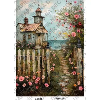 Umělecký papír Rýžový a soft papír na decoupage - Vintage obrazy - KB03838 Materiál: Soft, Rozměr: A4