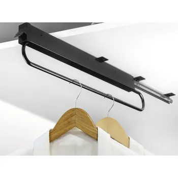 Šatní skříň EMUCA Výsuvný šatní věšák 800 mm černý