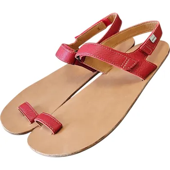 Dámské sandále Kožené barefoot sandály na palec CAPRI/X červená 40