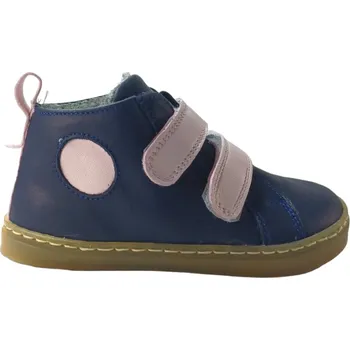 Dívčí zimní obuv Dětská zimní kotníková barefoot obuv LIME modrá, s vlněnou podšívkou 31