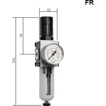 Kompresor Aventics / Emerson KOMPLETNÍ FILTR+REG+MANometr FR-1 (5 µm) IG 1/4" reg. výstup 0,5-10 Bar, S/M (-10/+50°C) vstup 16 bar