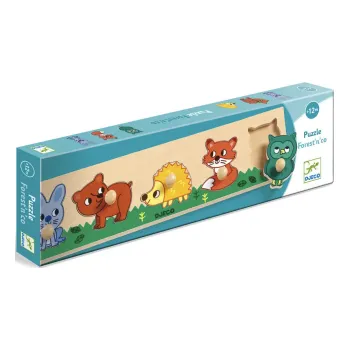 Jednoduché vkládací puzzle s úchytky lesní zvířátka