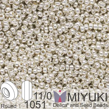 Korálek Korálky Miyuki Round 11/0. Barva 1051 Galv Silver. Balení 5g