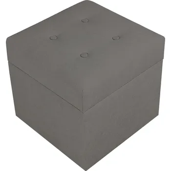 Taburet Valletta – taburet s úložným prostorem, 37 × 37 cm, čalouněný, hnědý Soro 24