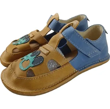 Chlapecké sandály Chlapecké kožené barefoot sandálky ITHAKA s traktorem 25