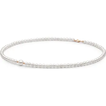 Náhrdelník ANNA PERLY Luxusní náhrdelník z bílých sladkovodních perel s růžovým zlatem