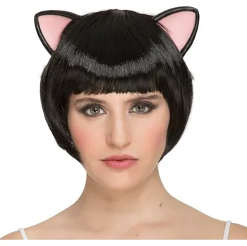 Karnevalová paruka Paruka s oušky černá VI04635x