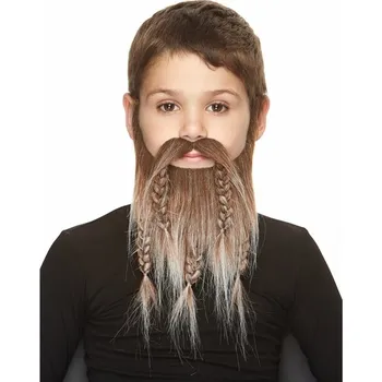 Karnevalový kostým Dětský plnovous s knírem hnědošedý VI08928x