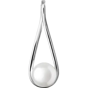 Přívěsek ANNA PERLY Moderní přívěsek z rhodiovaného stříbra s pravou sladkovodní bílou perlou