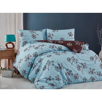 Povlečení Brotex Povlečení bavlna 140x200, 70x90cm Liana blue Zapínání: nitěný knoflík