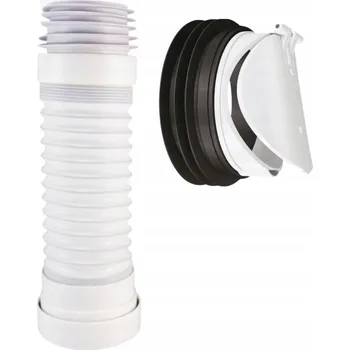 Vodovodní potrubí PŘÍPOJKA TRUBKA ODPADU WC ELASTICKÁ ROZTAHOVACÍ S PROTIKRYSÍ ZÁBRANOU