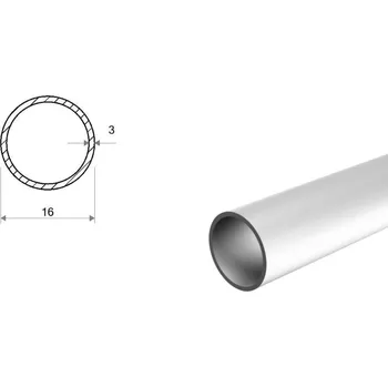 Stavební profil Hliníková trubka 16x3 (EN 6060)