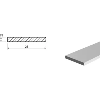 Stavební materiál Hliníková pásovina 25x15 (EN 6060)