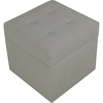 Taburet Valletta – taburet s úložným prostorem, 37 × 37 cm, čalouněný, studeně hnědý Soro 91